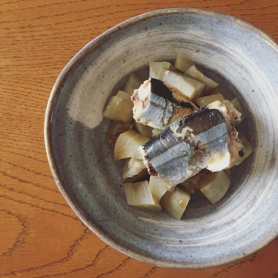 秋刀魚と「とろ〜り旨なす」の酒蒸し　ポン酢かけ
